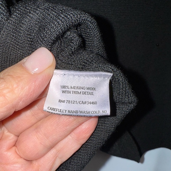 Eileen Fisher Hand Beaded Black Cardigan Sweater - Picture 6 of 7